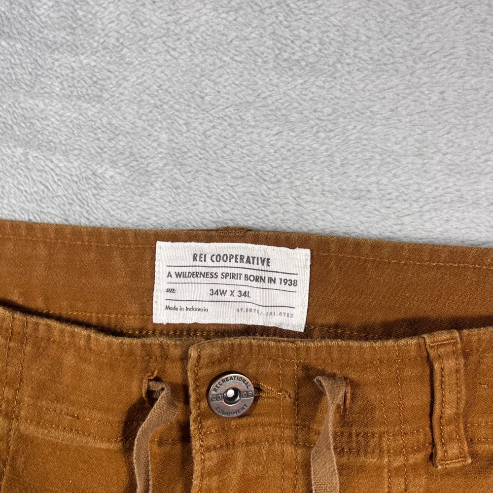 REI Co-op Mens Stretch Cotton Jogger Pants Brown 34W x 34L Hiking Outdoor - Picture 2 of 9